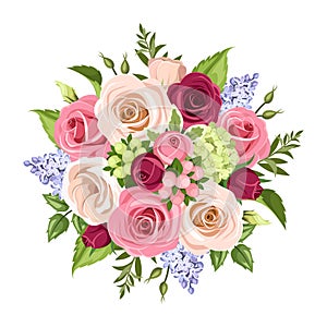 Bouquet of colorful flowers. Vector illustration. photo