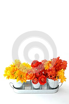 Bouquet of different flower isolated on white