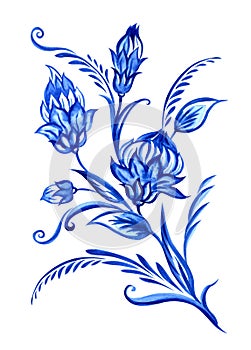 Bouquet of fabulous blue flowers in the Dutch style photo