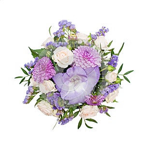 Bouquet of flowers in the box isolated on white background