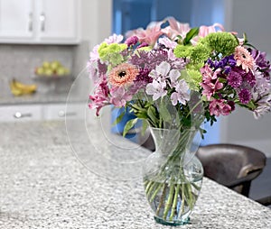 Bouquet of Flowers in Glass Vase