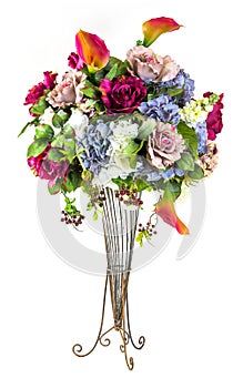 Bouquet of flowers in glass vase