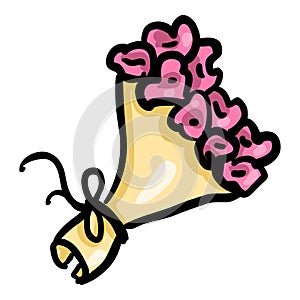 Bouquet of Flowers Hand Drawn Doodle Icon