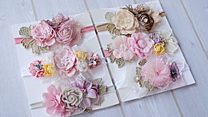 Bouquet of flowers made out of fabric cloth texture that can be used as hair accessory, decoration, and embellishment