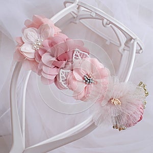 Bouquet of flowers made out of fabric cloth texture that can be used as hair accessory, decoration, and embellishment