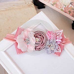 Bouquet of flowers made out of fabric cloth texture that can be used as hair accessory, decoration, and embellishment