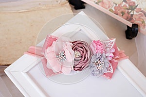 Bouquet of flowers made out of fabric cloth texture that can be used as hair accessory, decoration, and embellishment