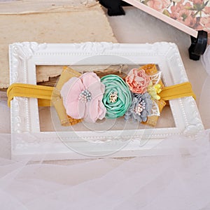 Bouquet of flowers made out of fabric cloth texture that can be used as hair accessory, decoration, and embellishment