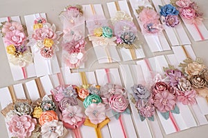 Bouquet of flowers made out of fabric cloth texture that can be used as hair accessory, decoration, and embellishment