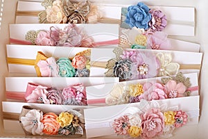 Bouquet of flowers made out of fabric cloth texture that can be used as hair accessory, decoration, and embellishment