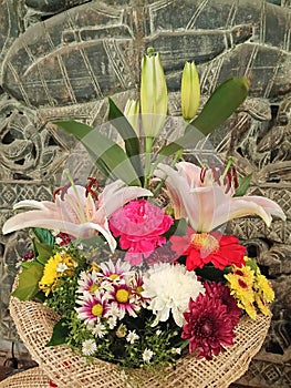 Bouquet of fresh and beautiful arrangement flowers for special occasions
