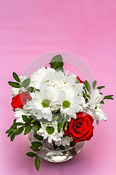 Bouquet of fresh flowers for Valentine`s day or Wedding