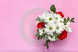 Bouquet of fresh flowers for Valentine`s day or Wedding