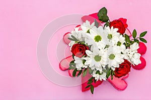 Bouquet of fresh flowers for Valentine`s day or Wedding