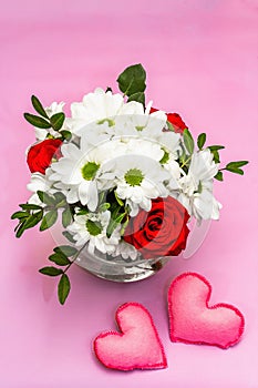 Bouquet of fresh flowers for Valentine`s day or Wedding