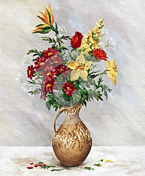 Bouquet in jug