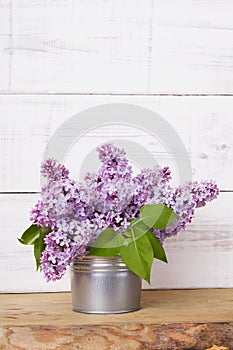 Bouquet of lilac flowers, copy space