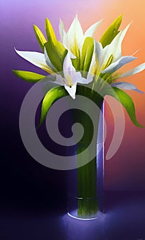 A bouquet of lillies - abstract digital art