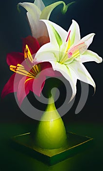 A bouquet of lillies - abstract digital art