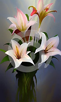 A bouquet of lillies - abstract digital art