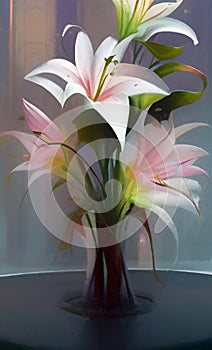 A bouquet of lillies - abstract digital art