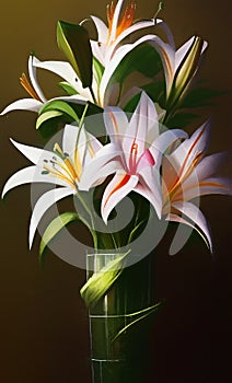 A bouquet of lillies - abstract digital art
