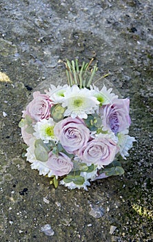 Bouquet of natural flowers with roses
