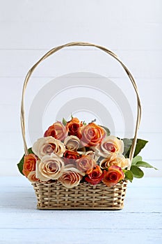 Bouquet of orange roses