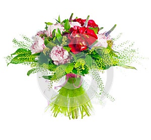 Bouquet of paeonia, veronica, eremurus, godetia