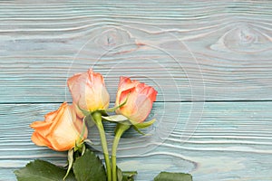 Bouquet of peach-colored tea roses