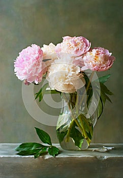 Bouquet of peonies photo