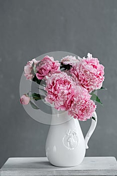 Bouquet of peonies in a vase