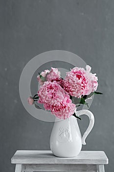 Bouquet of peonies in a vase