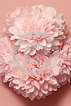 bouquet of pink peony flowers on solid pink background