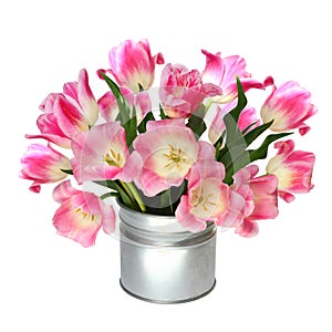 Bouquet of pink tulips