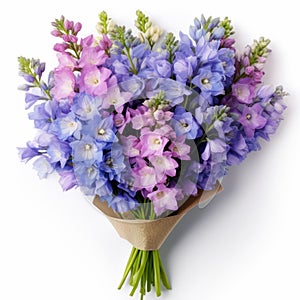Colorful Delphinium Bouquet: Fragrant Flowers In Gradient Tones photo