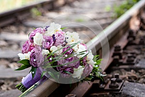 Bouquet on rail