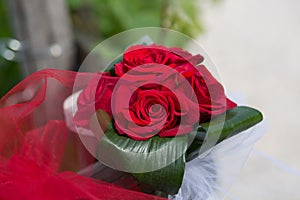 Bouquet of Red Rose before wedding