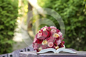 Bouquet of Roses in Garden