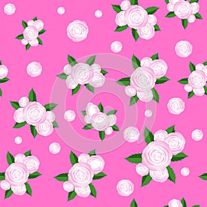 Bouquet of Roses Randon Seamless Pattern