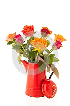 Bouquet roses in vase