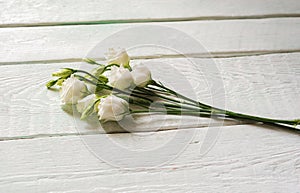 bouquet with small buds of white roses flowers