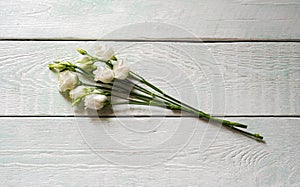 Bouquet with small buds of white roses flowers