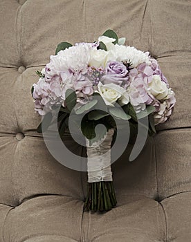 Wedding bouquet of soft muted colors