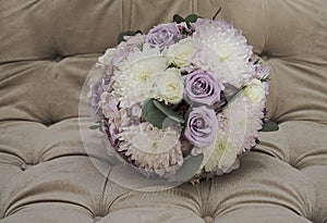 Wedding bouquet of soft lavander and white