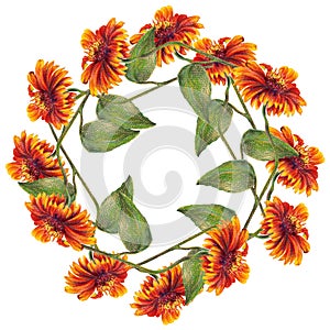 Bouquet sunflowers border pattern