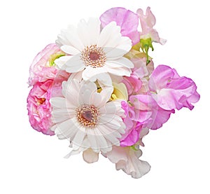 Bouquet of sweetpea ,persian buttercup and transvaal