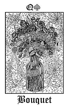 Bouquet. Tarot card from vector Lenormand Gothic Mysteries oracle deck