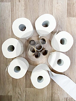 Bouquet of toilet paper rolls