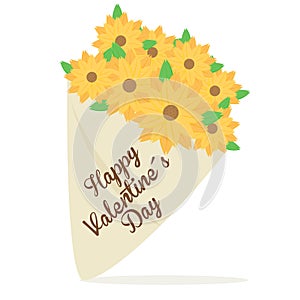 Bouquet ValentineÂ´s day vector